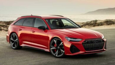 Audi RS6 Avant front view – aggressive and elegant design