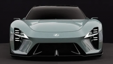 Lexus Sports Concept front view – futuristic coupe design at Monterey Car Show