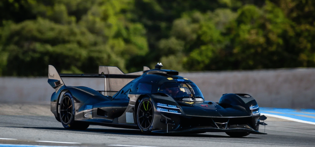 Front view of Genesis GMR-001 with double-stacked headlights