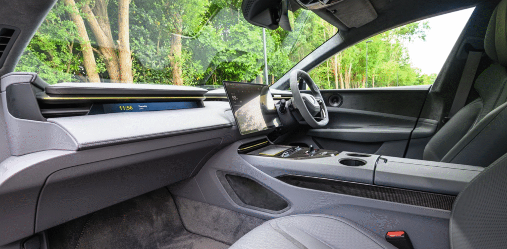 Lotus Emeya interior with Nappa leather and KEF audio system