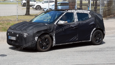 Spy shot of camouflaged Hyundai Ioniq 2 prototype testing in Europe