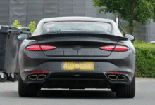 Camouflaged Bentley Continental Supersports prototype testing with large rear spoiler