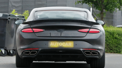 Camouflaged Bentley Continental Supersports prototype testing with large rear spoiler