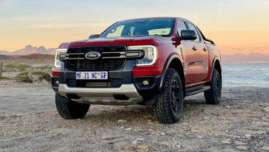 2025 Ford Ranger Tremor front view with honeycomb grille and off-road tyres