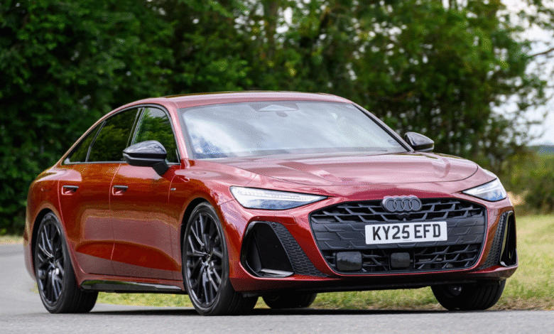 2025 Audi A6 e-Hybrid front three-quarter view with sleek new design