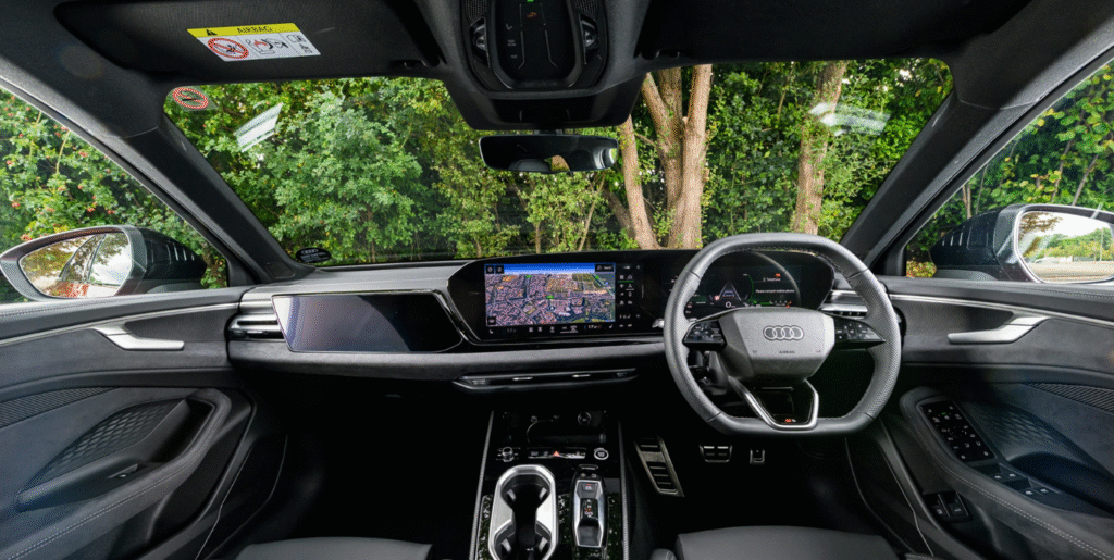 Audi A6 e-Hybrid interior digital cockpit with dual screens