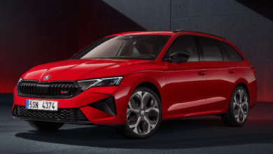 2025 Skoda Octavia facelift front view with new LED headlights