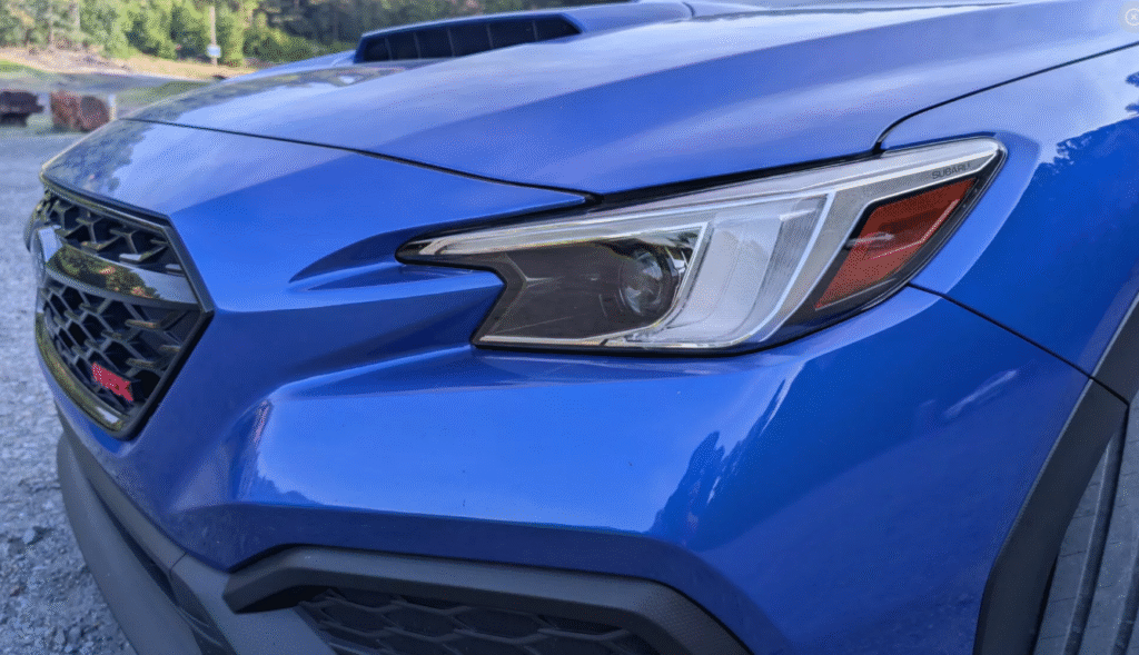 Interior of Subaru WRX tS with manual gearbox and sport seats