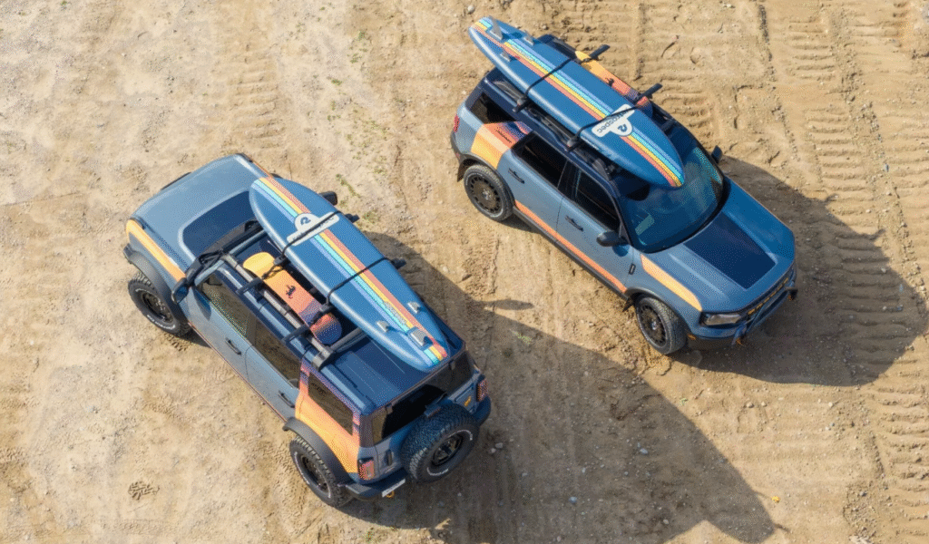 Ford Bronco lineup at Silver Lake Sand Dunes 60th anniversary tribute