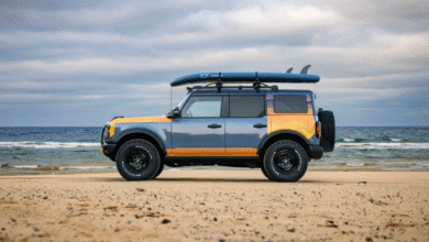 Ford Bronco Sport Concept with Mustang Mach-E Rally wheels and orange livery