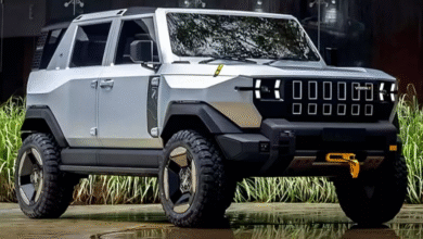 Mahindra Vision.T SUV concept front view with LED headlights