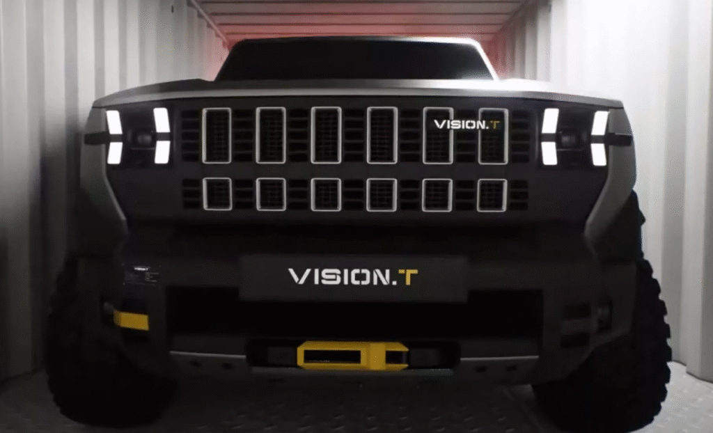 Mahindra Vision.SXT pickup concept with exposed cargo bed and spare wheels
