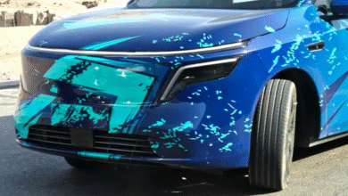 Camouflaged Nissan N8 SUV prototype testing in China with split LED headlights