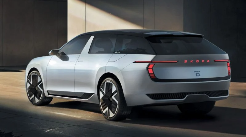 Škoda Vision O rear design with T-shaped LED lights