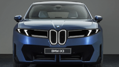 BMW iX3 Neue Klasse front view with illuminated grille