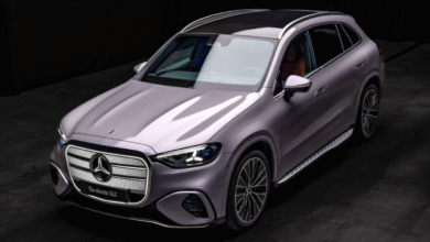 Mercedes GLC Electric 2025 front view with LED pixel grille at Munich IAA