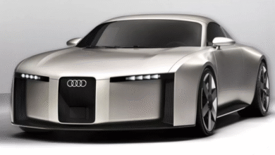 Audi Concept C front view with new rectangular grille and slim headlights