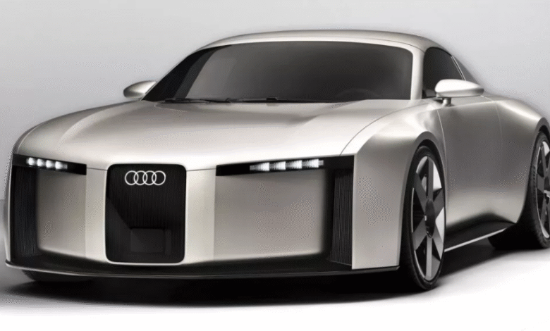Audi Concept C front view with new rectangular grille and slim headlights