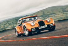 Morgan Supersport front view with carbon roof and retro-futuristic styling