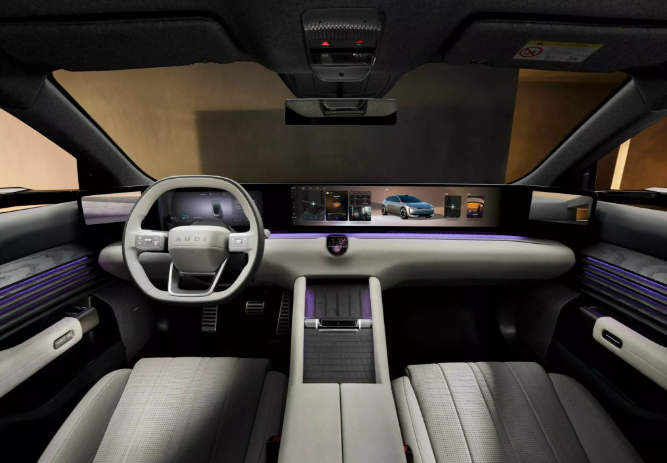 Interior of AUDI E5 Sportback featuring 59-inch dashboard screen