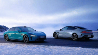 Xiaomi SU7 electric sedan front view on Chinese road