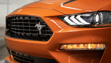 Ford Mustang overturned in ditch as spectators rush to help