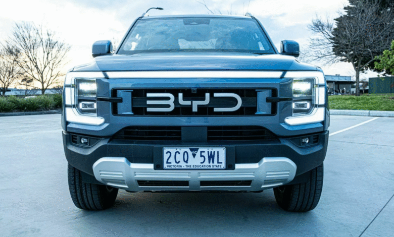 BYD Shark 6 plug-in hybrid pickup on Australian roads