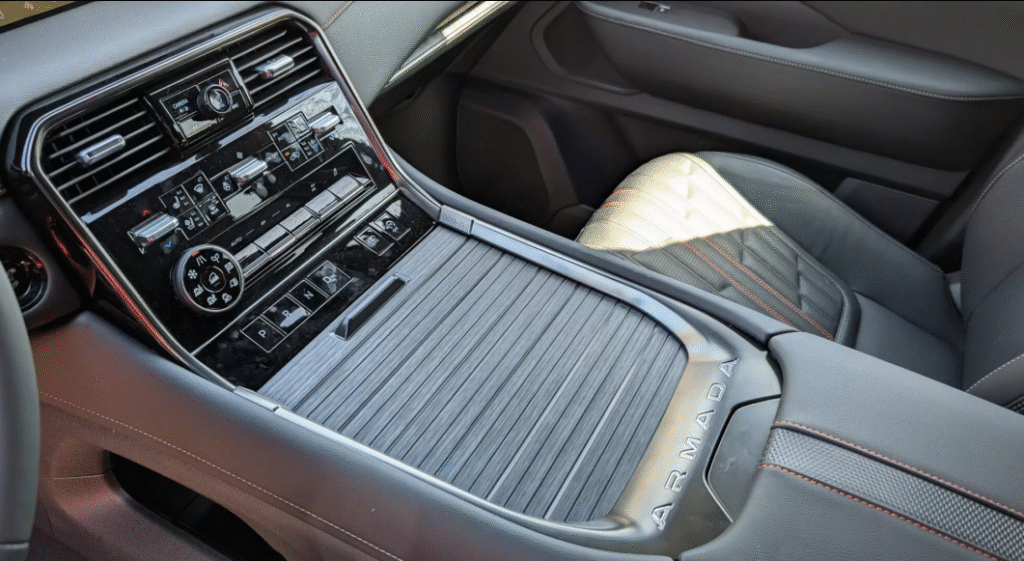 Interior view of the 2025 Nissan Armada showcasing luxury seating