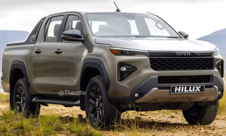 2026 Toyota Hilux prototype testing with new front grille and LED headlights