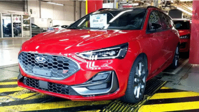 The final Ford Focus ST rolling off the production line at Ford’s Saarlouis plant in Germany
