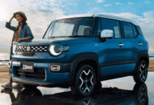 Front view of the 2025 Suzuki XBee facelift with new LED headlights