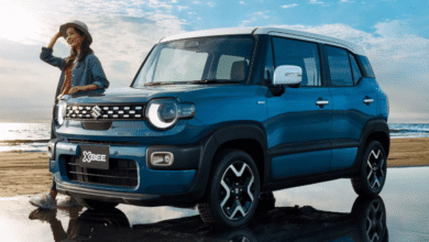 Front view of the 2025 Suzuki XBee facelift with new LED headlights